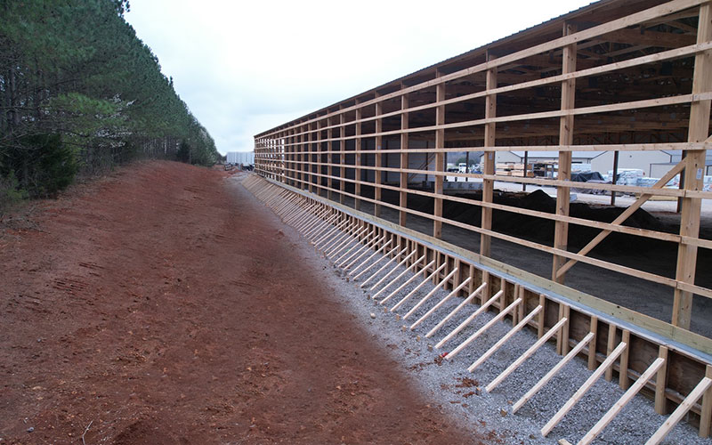 Mountain view lumber yard under construction